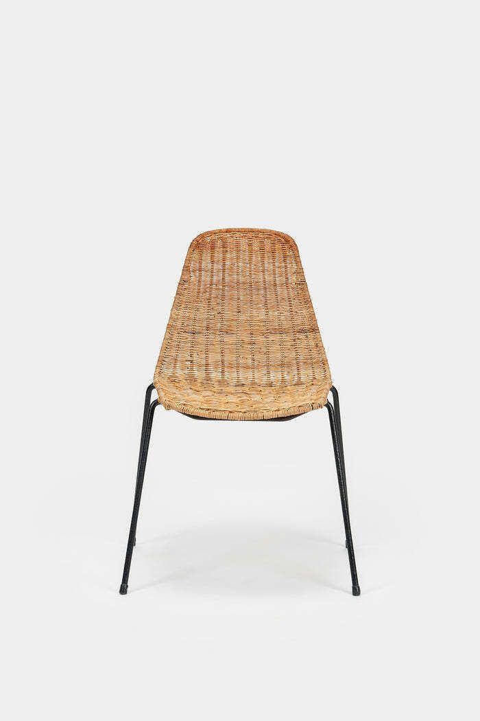 Gian Franco Legler, Pair Of Chairs "Basket", Stackable, Bonacina, Italy, 50s photo 1179.0