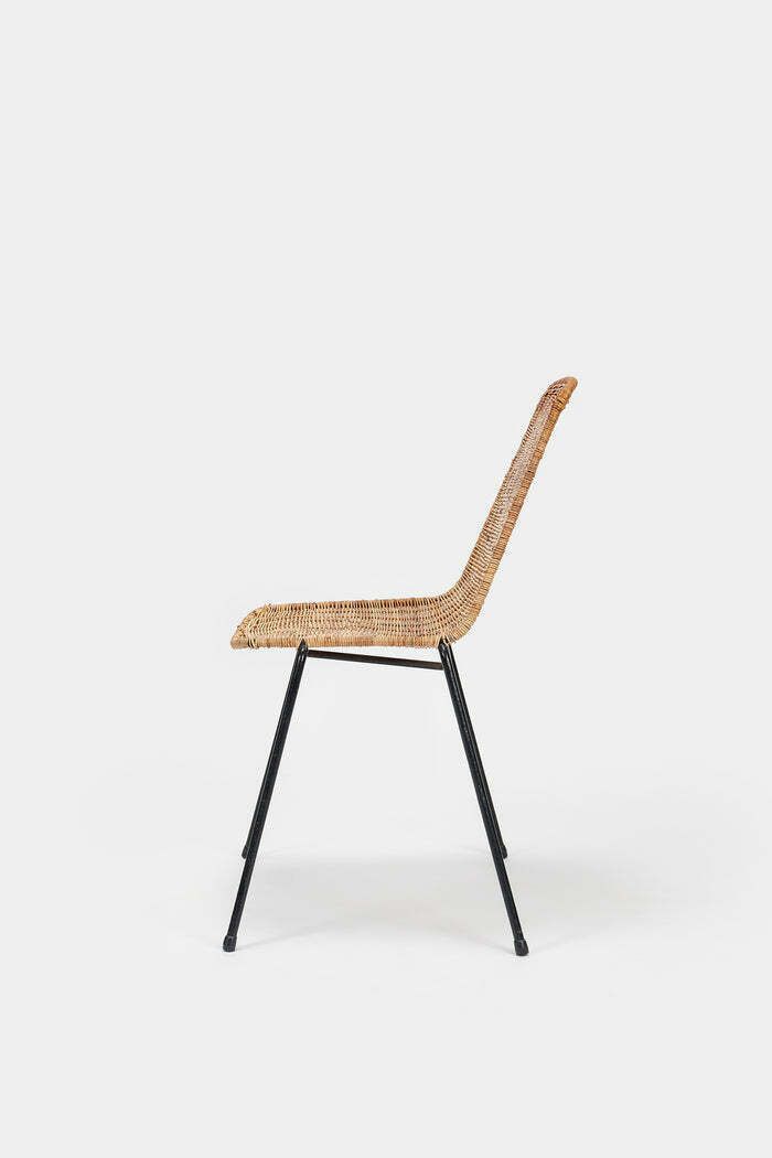Gian Franco Legler, Pair Of Chairs "Basket", Stackable, Bonacina, Italy, 50s photo vinterior