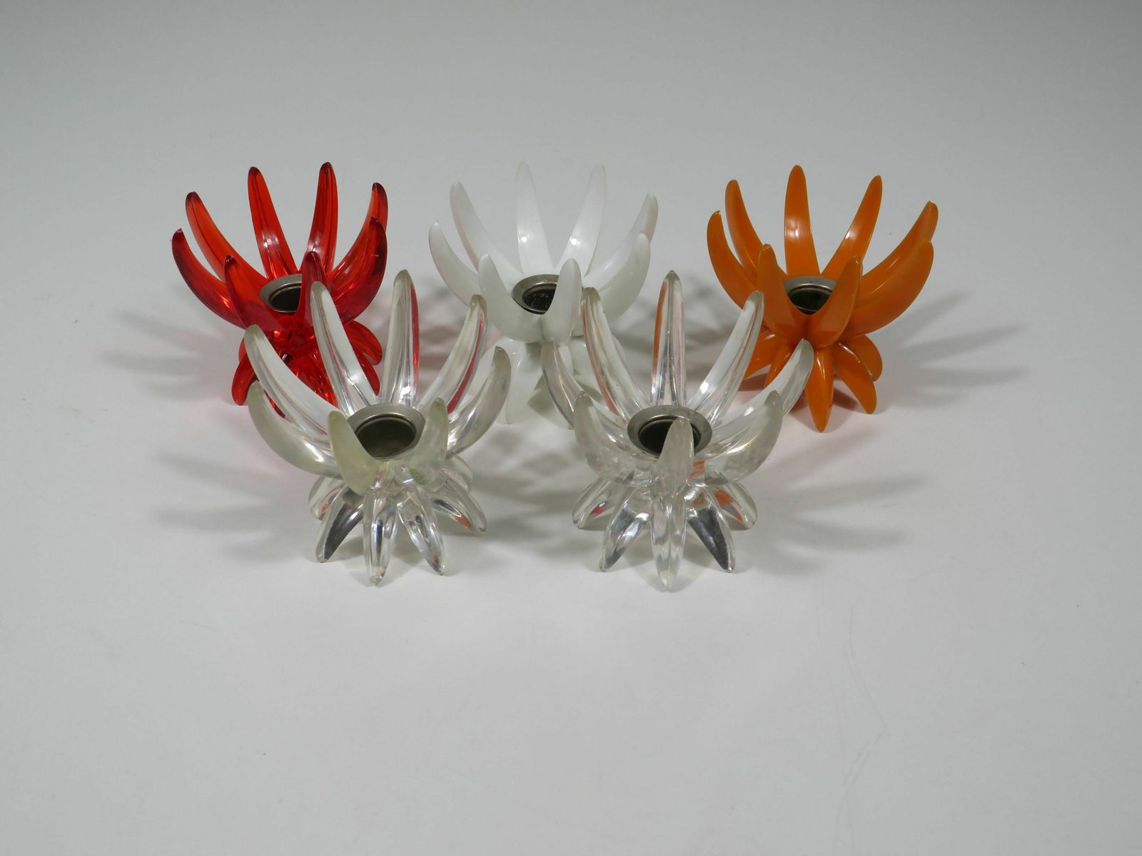 Set Of 5 Friedel Ges Gesh Germany Candlesticks From The Sixties photo vintage