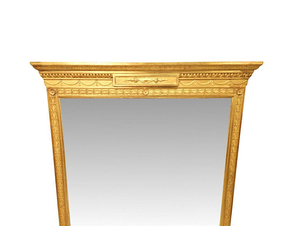A Very Fine Tall 19th Century Giltwood Hall Mirror In The Adams Design photo furniture