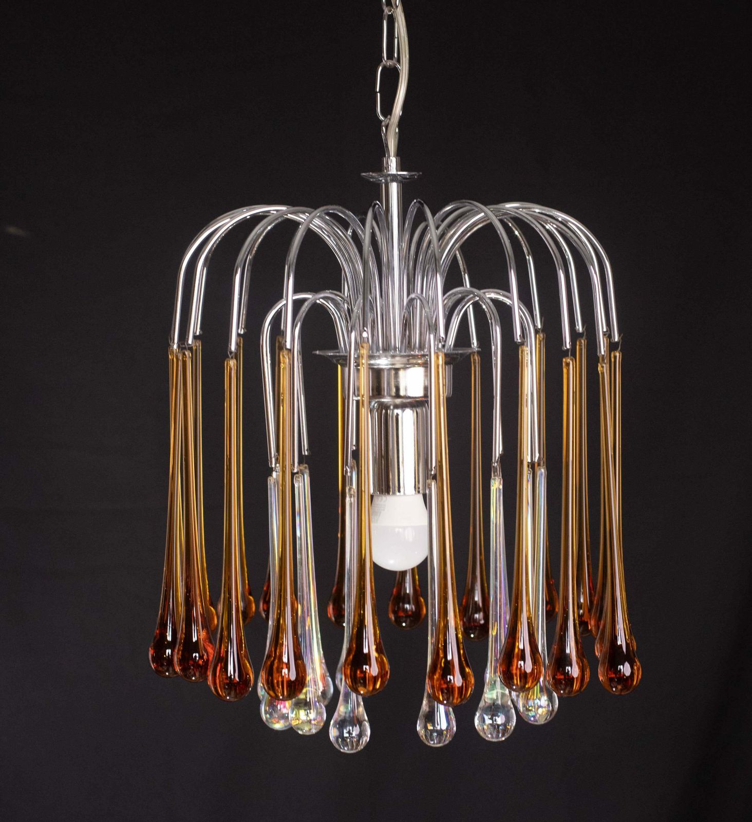 Lady Lucy Murano Chandelier Amber And Iridiscent Drops, 1980s photo furniture