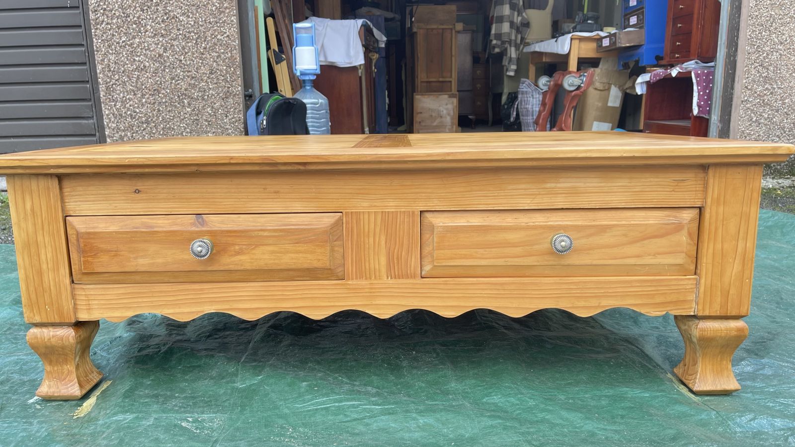 Large Farm Style Solid Pine Coffee Table photo vinterior