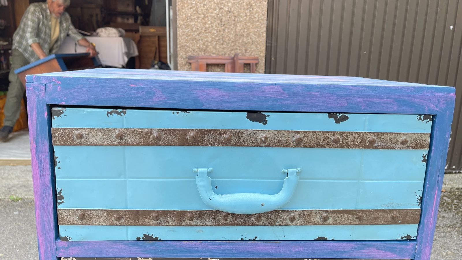Metal And Wooden Chest Of Drawers photo Furniture