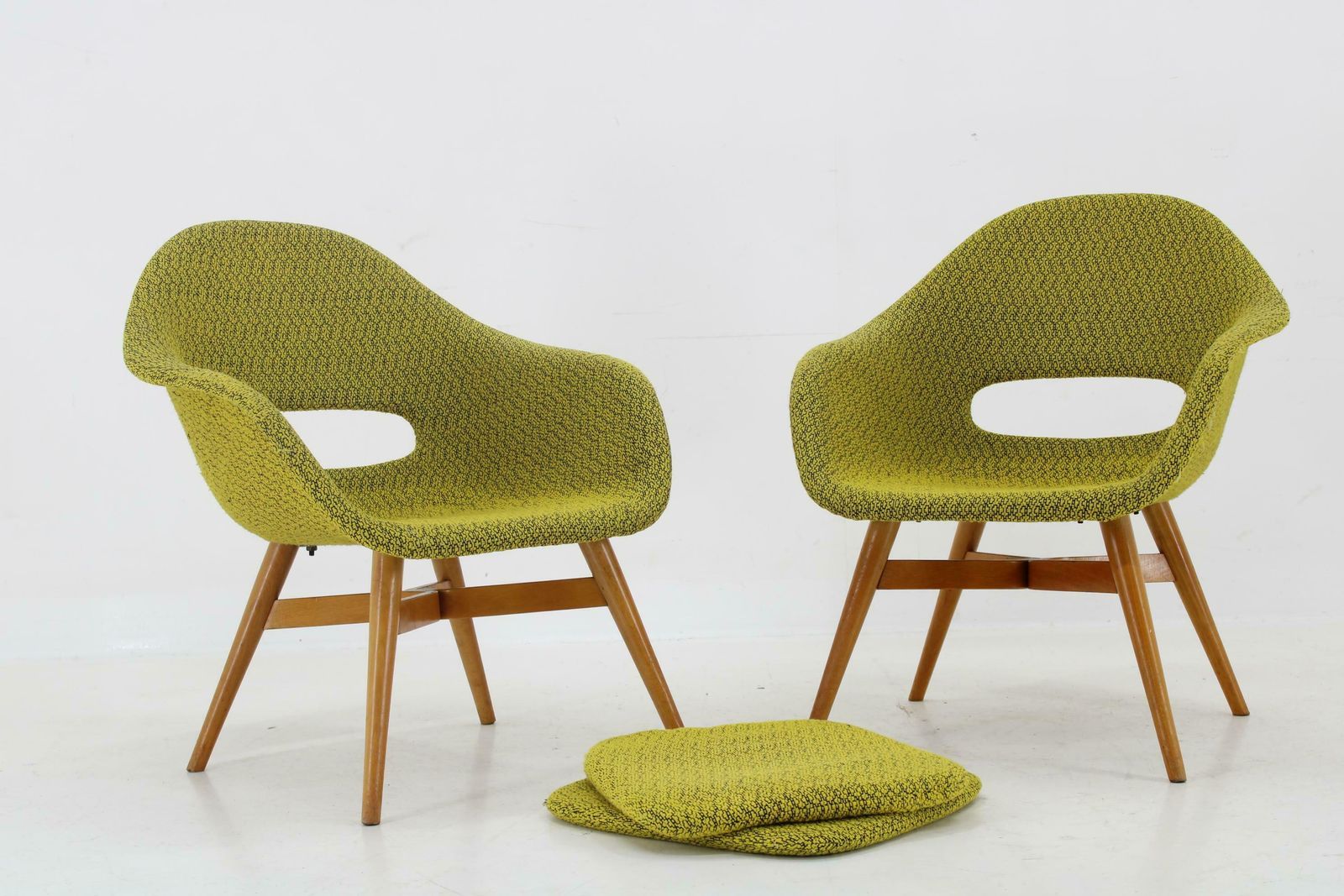 photo for sale Pair Of 1960s Miroslav Navratil Shell Lounge Chairs, Czechoslovakia