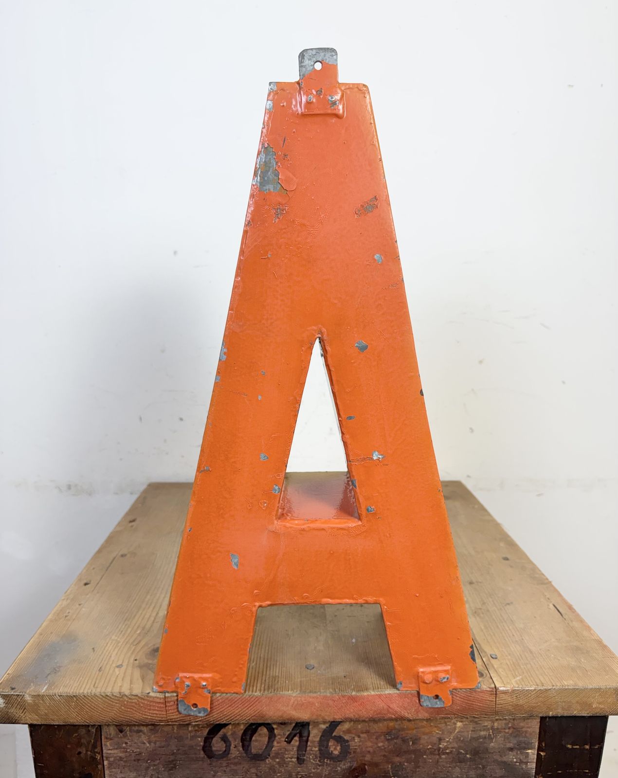 photo for sale Large Vintage Yellow Iron Facade Letter A, 1960s