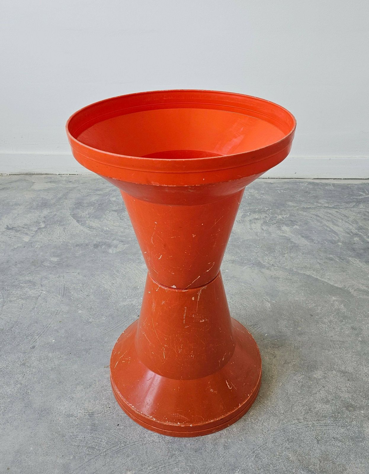 Orange Space Age Plastic Garden Table Model "Diablo" By Kovinoplastika // Space Age Tumtum Table // Made In Yugoslavia In 1970s photo 950.0