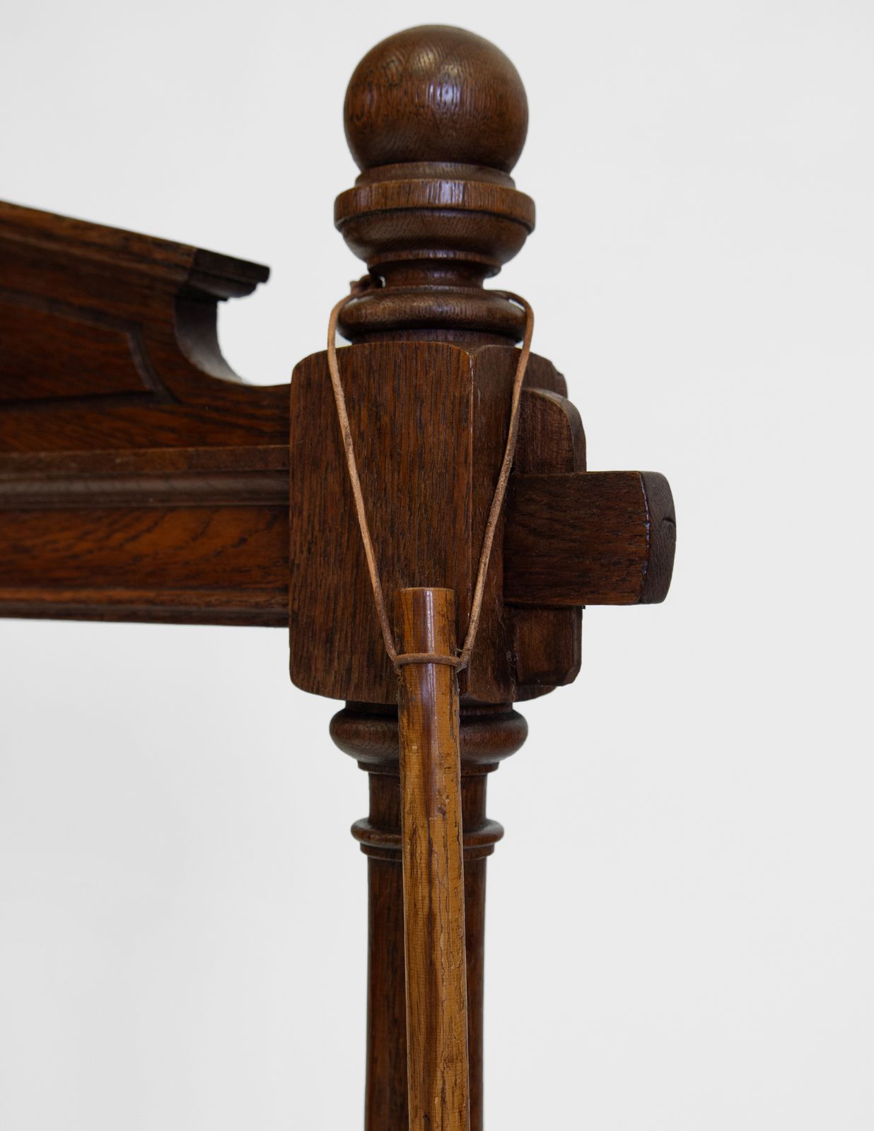 19th Century Oak Floor Standing Dinner Gong & Striker 1870 photo for sale