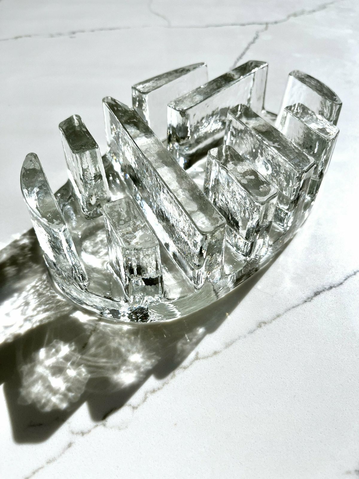 Mid Century Chunky Glass Single 3 Burner Plate Warmer/Objet D'art In The Style Of Jiri Zejmon photo furniture