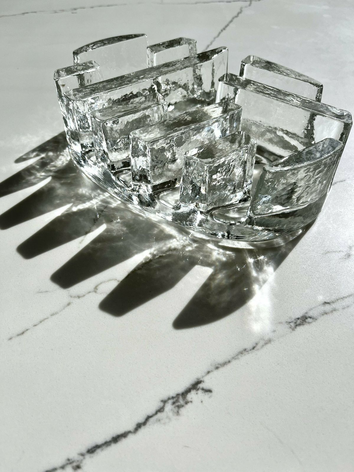 Mid Century Chunky Glass Single 3 Burner Plate Warmer/Objet D'art In The Style Of Jiri Zejmon photo for sale