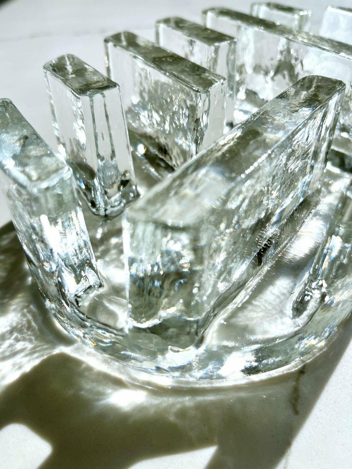 Mid Century Chunky Glass Single 3 Burner Plate Warmer/Objet D'art In The Style Of Jiri Zejmon photo vinterior
