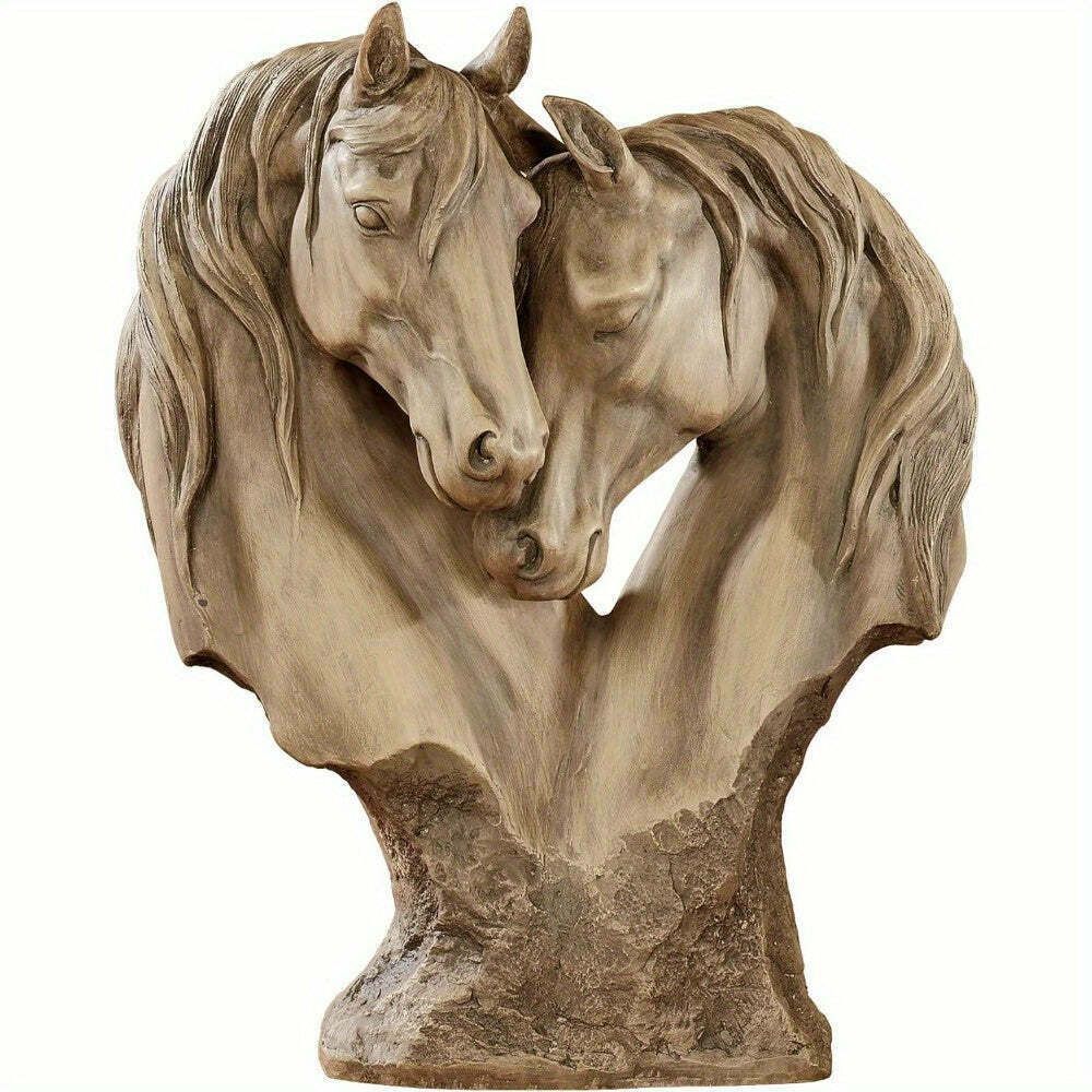 Loving Horses Pair Sculpture For Horse Lovers Decor photo furniture