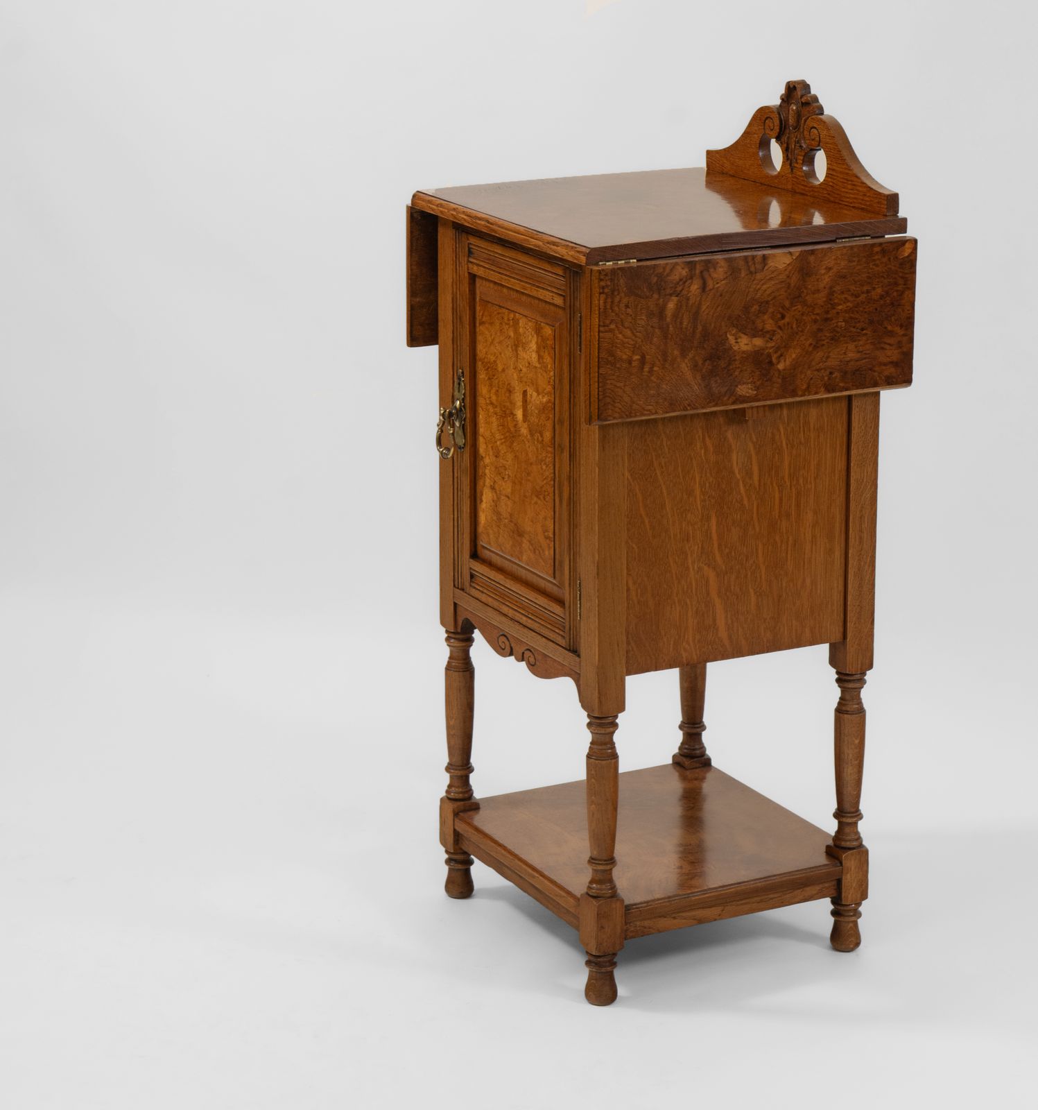 Late Victorian / Edwardian Golden Burr Oak Cabinet photo vintage