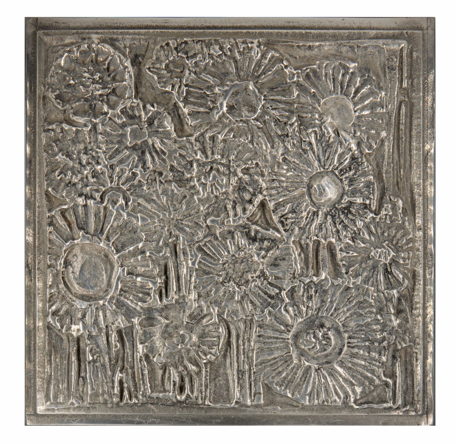 Set Of Ten Forms & Surfaces Abstract Cast Aluminium Plaques United States 1970's photo buy