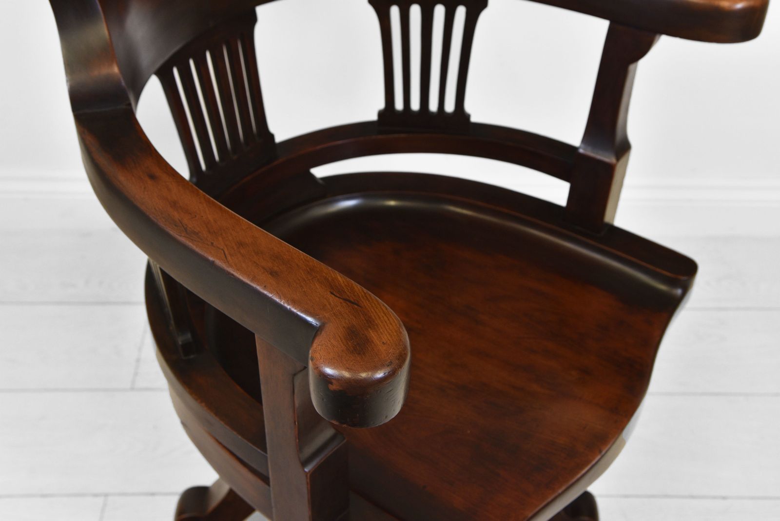 Victorian Mahogany Swivel Office Desk Chair Circa 1880 photo Furniture
