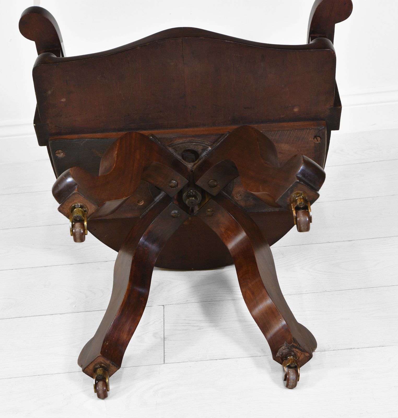 photo furniture Victorian Mahogany Swivel Office Desk Chair Circa 1880
