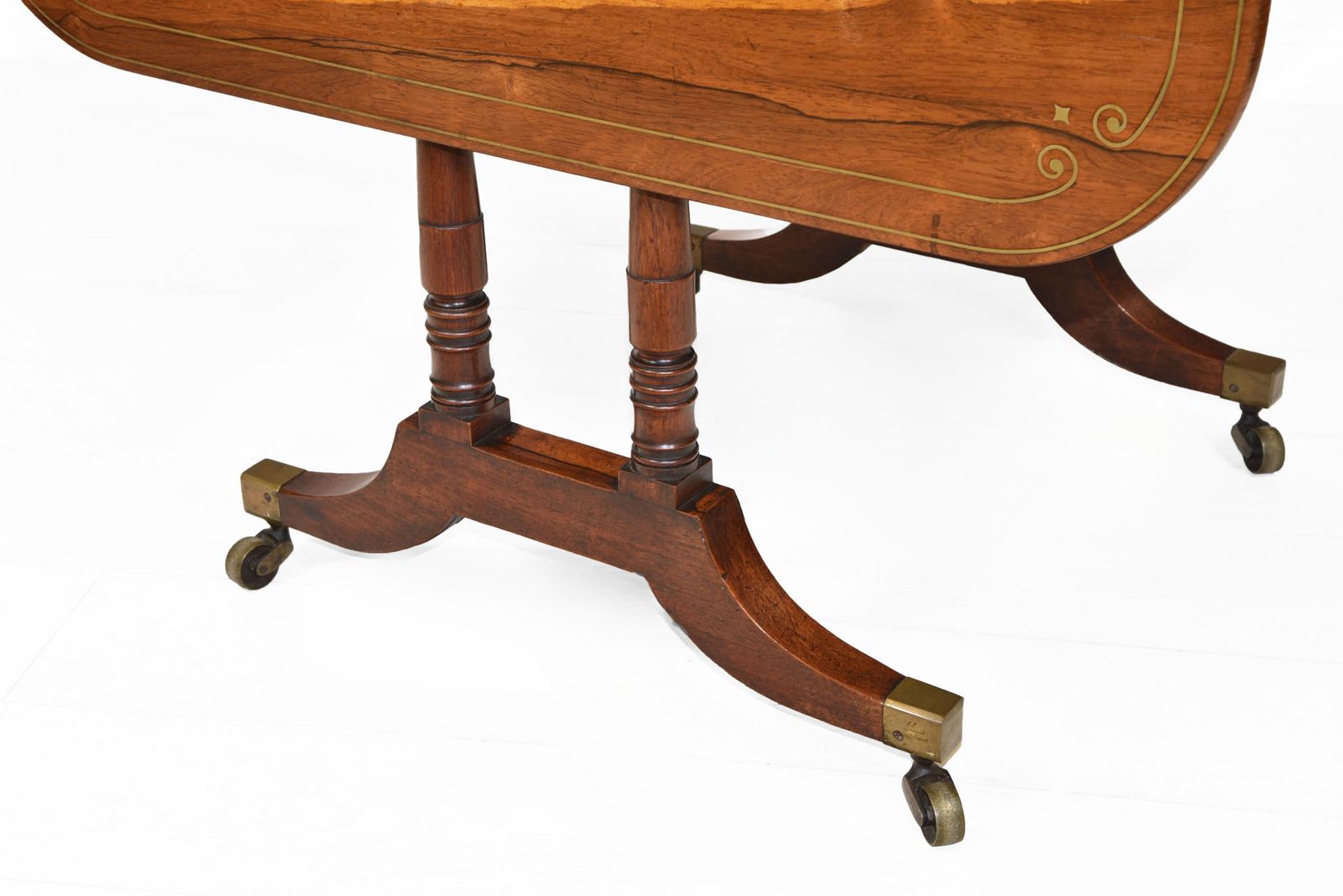 2295.0 Regency Rosewood & Brass Inlaid Sofa Table Antique Circa 1820 photo