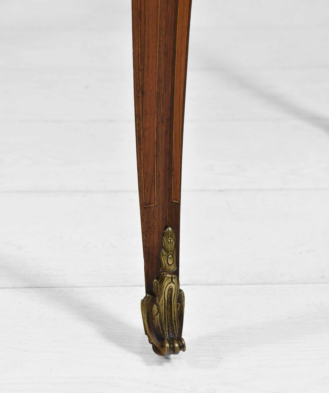 photo furniture French Kingwood Parquetry & Gilt Metal Serpentine Centre Side Table With Drawer. Circa 1910