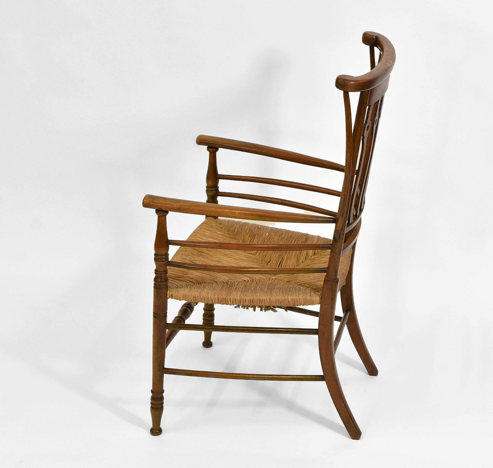 Arts & Crafts “Quaint” Rush Seated Armchair photo buy