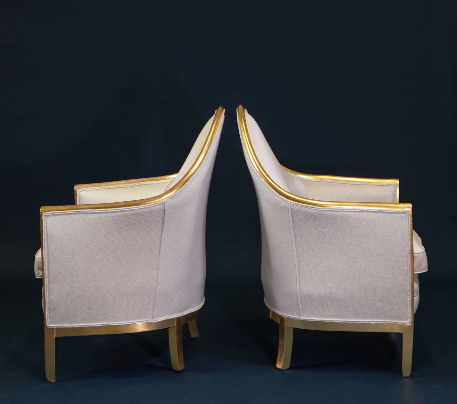 photo vinterior Pair Antique French 24k Gold Leaf Giltwood Bergère Armchairs