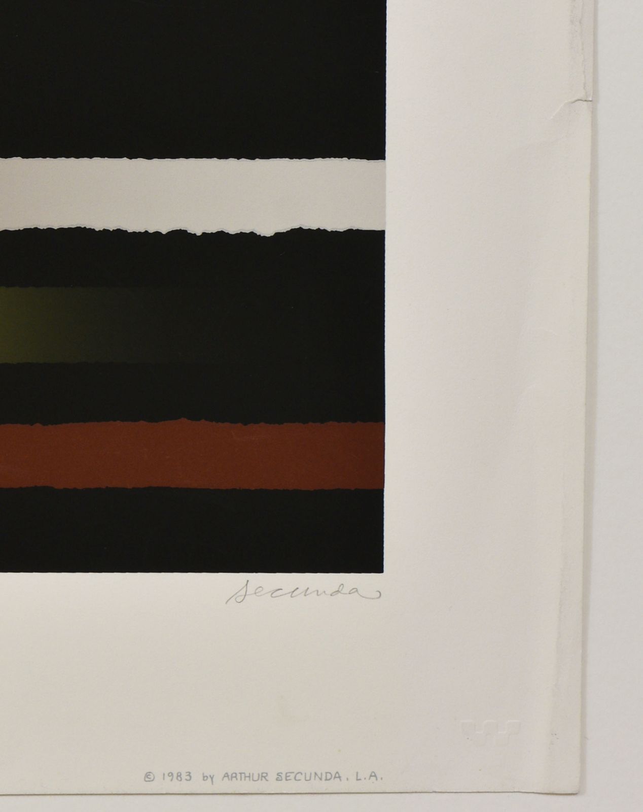 Arthur Secunda Large Silkscreen Abstract Signed Print Notte Luganese 1983 photo vinterior