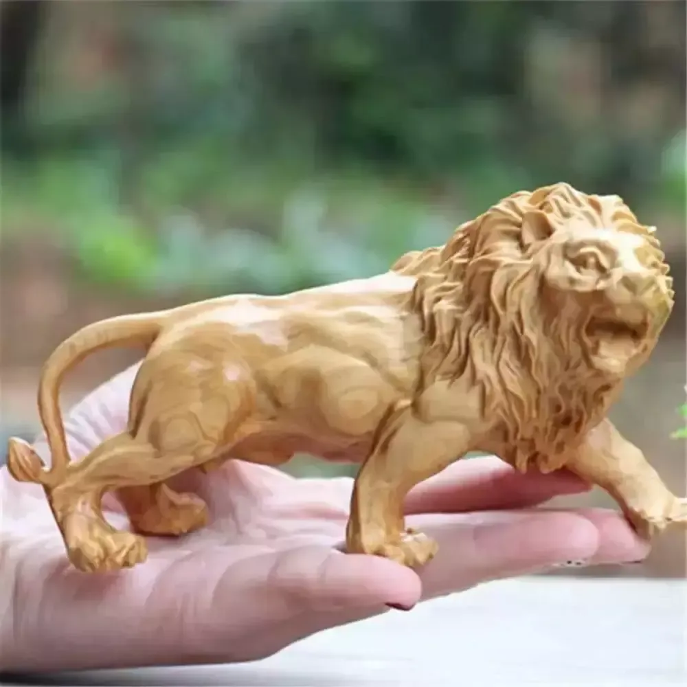 Hand Carved Wooden Lion Sculpture photo buy