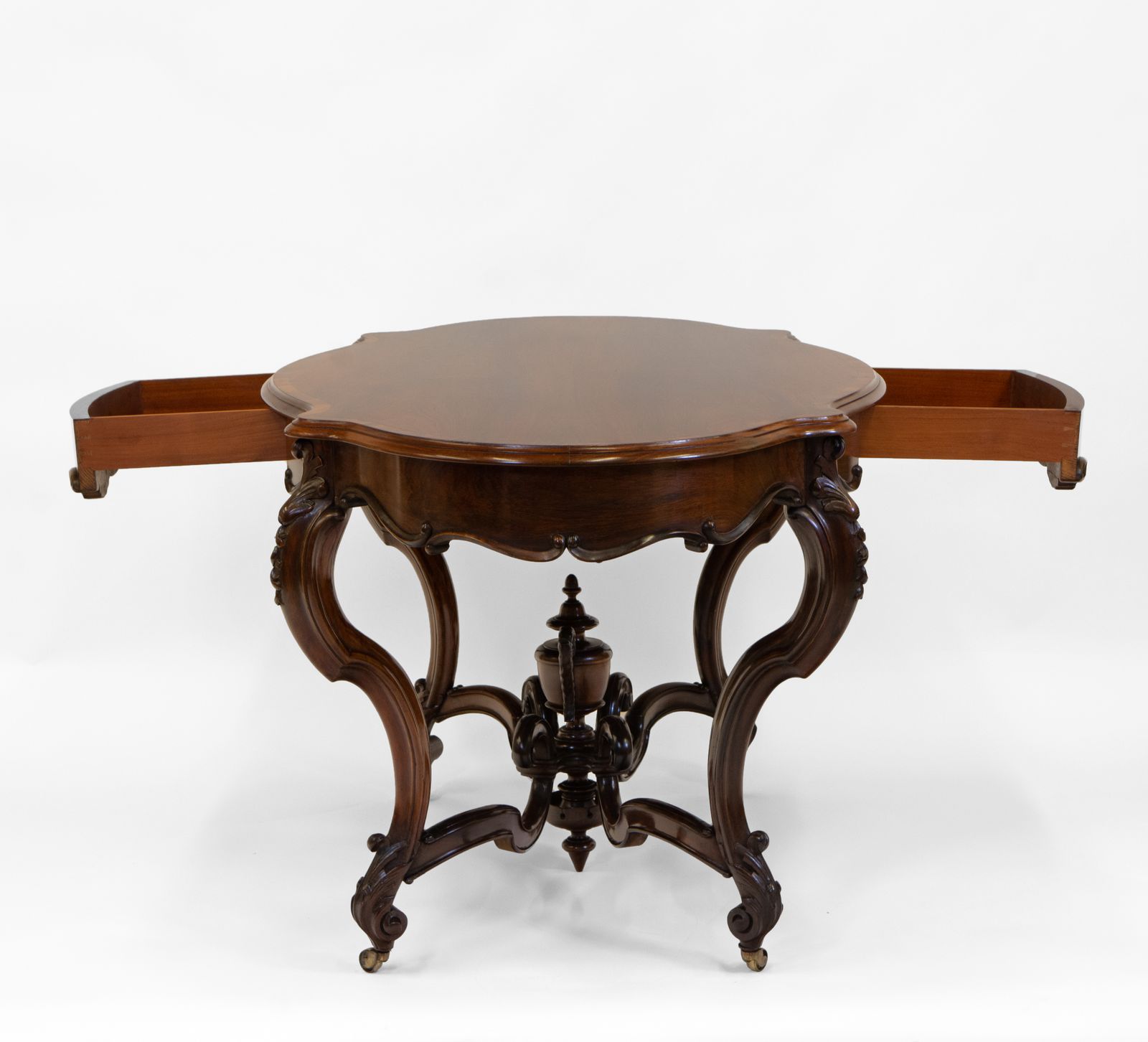 Fine Victorian Rosewood Rococo Revival Carved Centre Hall Table Circa 1850 photo for sale