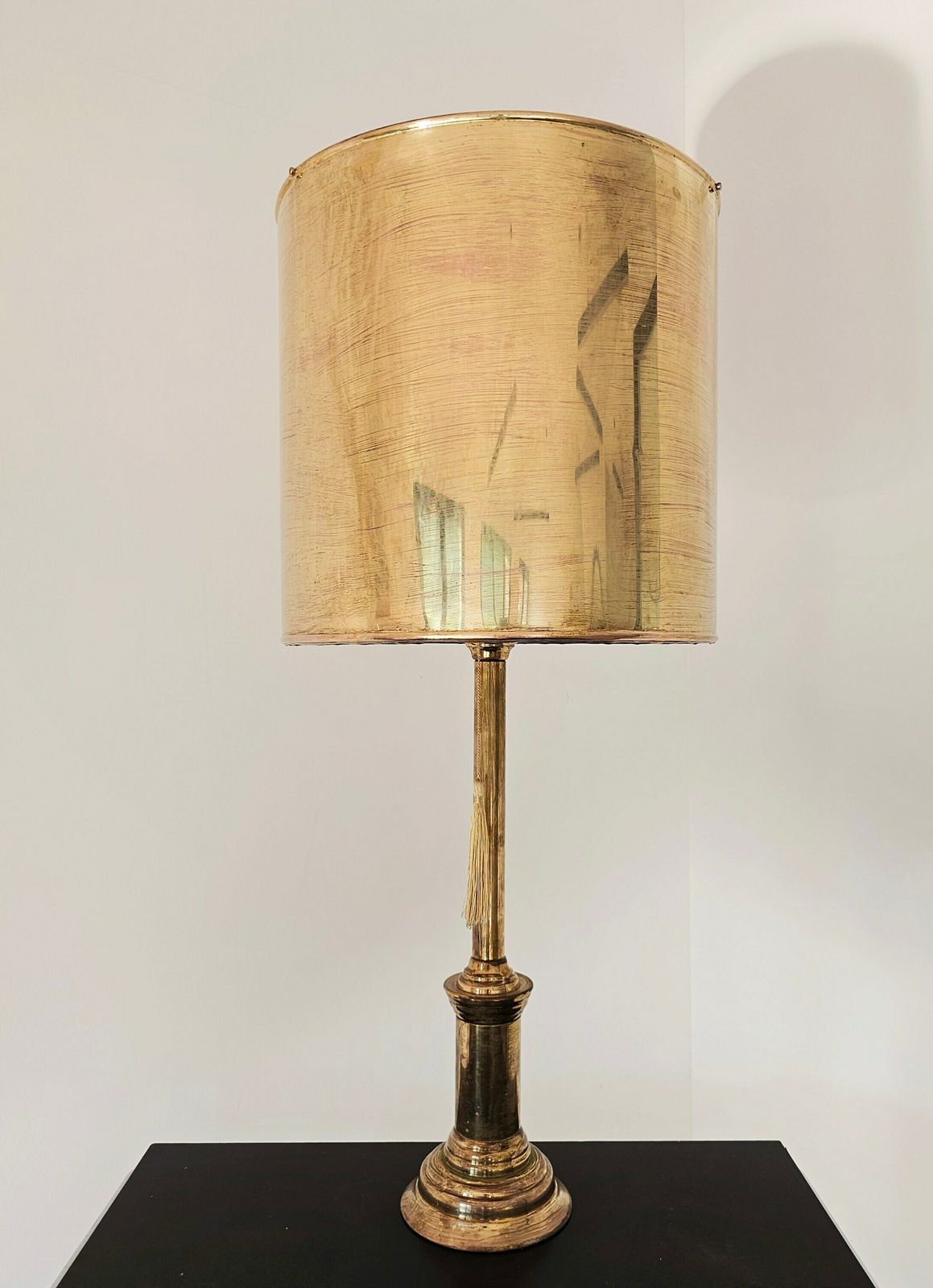 1 Out Of 2 Huge And Chic Mid Century Modern Bronze Table Lamps With Brass Shades Attr. To Maison Charles // Made In France In 1960s photo furniture