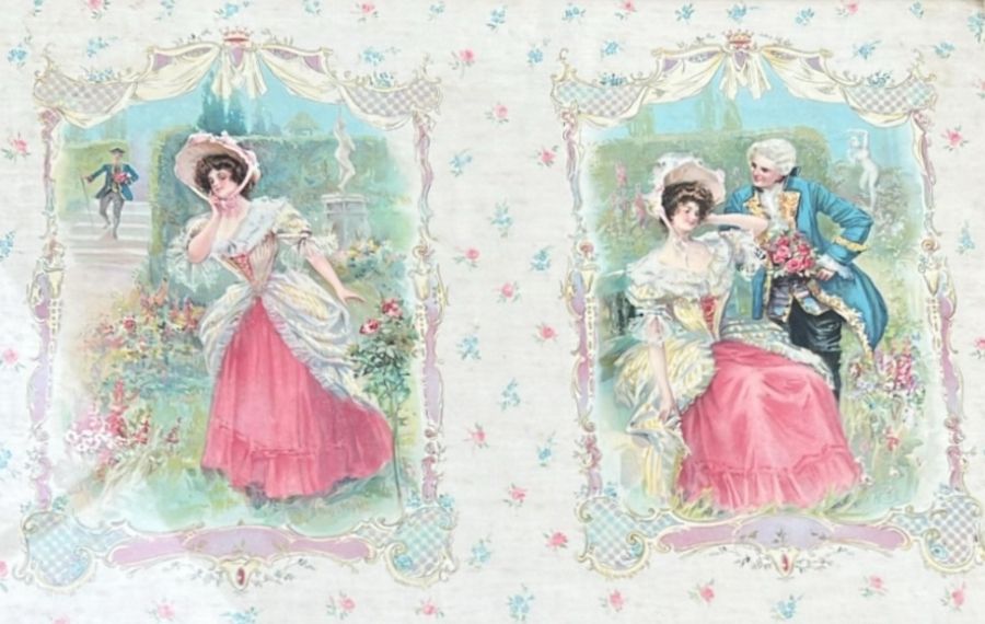 Victorian Painted Lady And Gentlemen Courting " When Love's Well Timed Its Not A Fault To Love " photo furniture