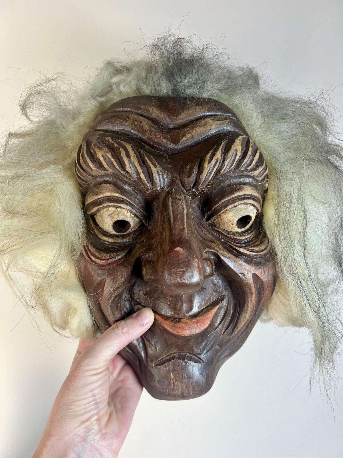 Vintage Swiss Wall Mask, Traditional Fasnacht Mask, Original Adelboden Mask, Traditional Wall Mask photo vinterior