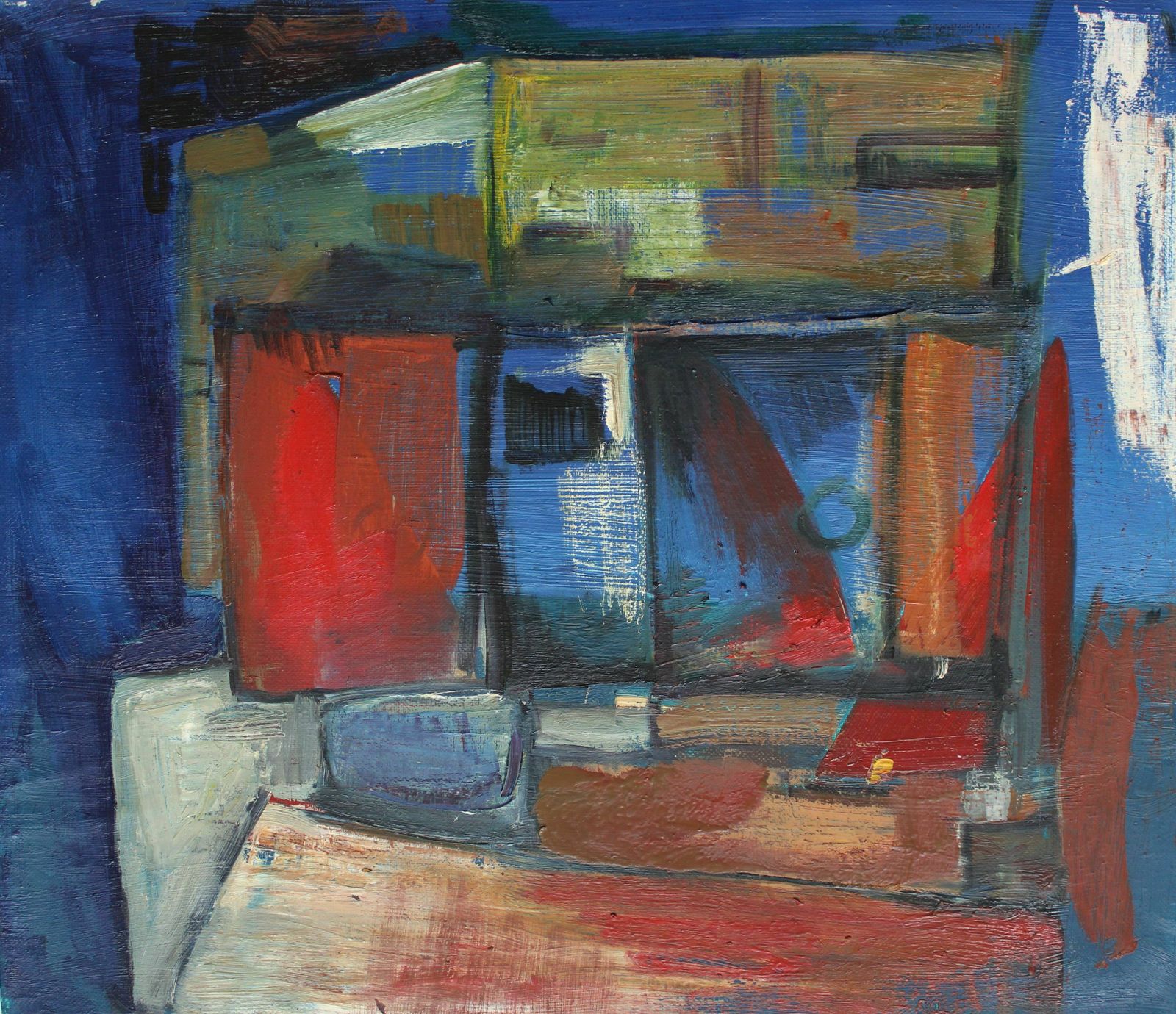 Aleksandr Rodin (1922   2001, Latvian, Russian). Boat Station, 1983. Oil On Canvas. 60.5 X 70cm ( 23.62 X 27.56 In).