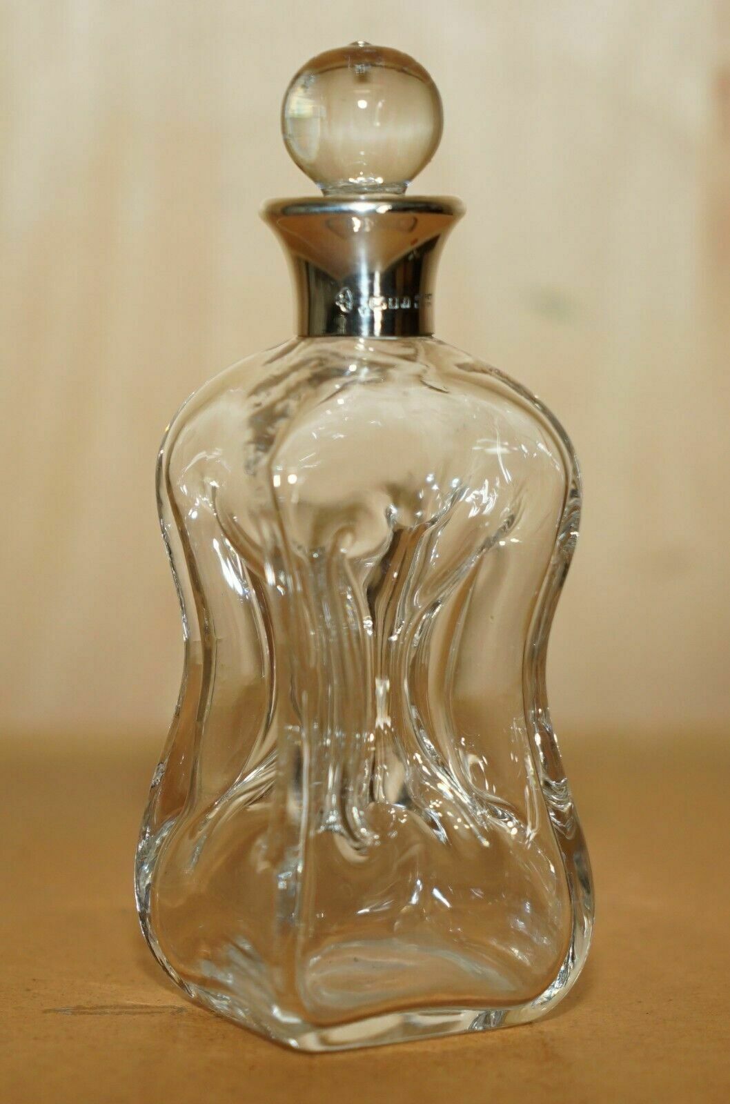 Small One Person Asprey & Co 1964 Sterling Silver Pinch Spirit Wine Decanter
