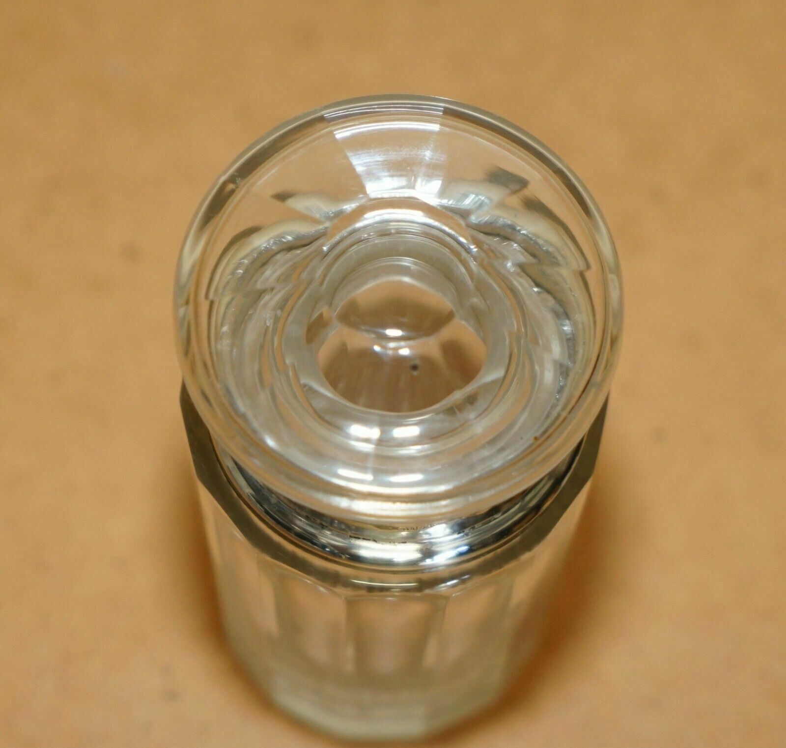 Antique Sterling Silver & Cut Glass Crystal Henry Perkins & Sons Trinket Jar photo buy