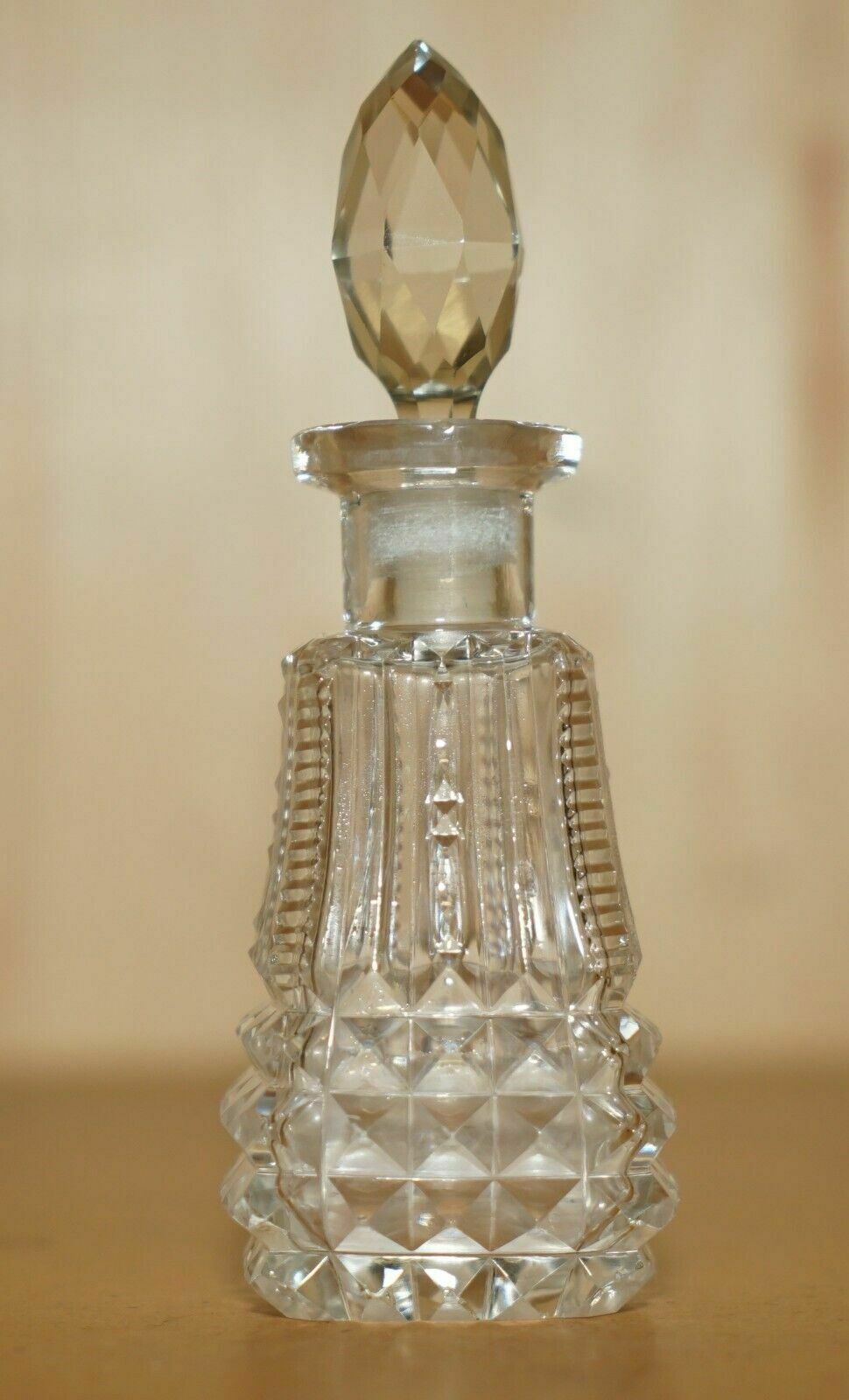 Fancy Fine Antique Cut Glass Crystal Collectable Dressing Table Perfume Bottle photo Home Decor
