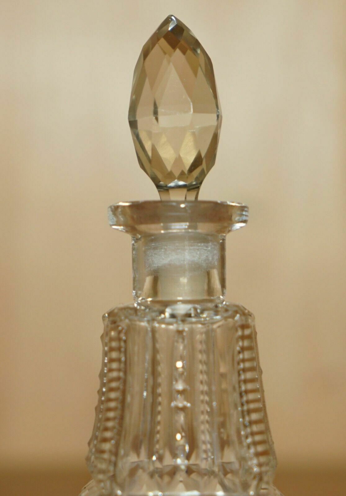 Fancy Fine Antique Cut Glass Crystal Collectable Dressing Table Perfume Bottle photo 295.0