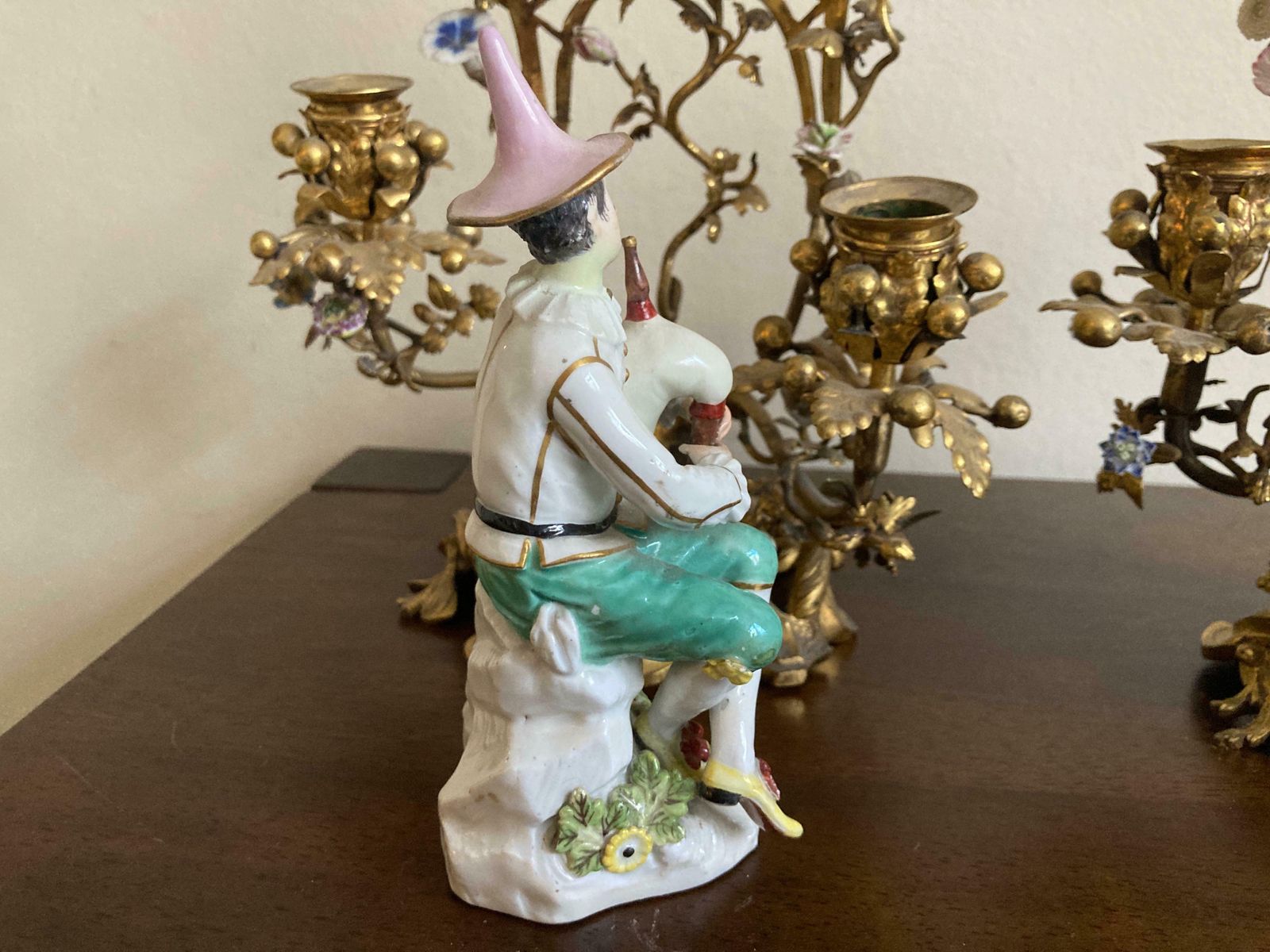 12500.0 Meissen Pair Of Musicians Seated In Ormolu Candelabra photo