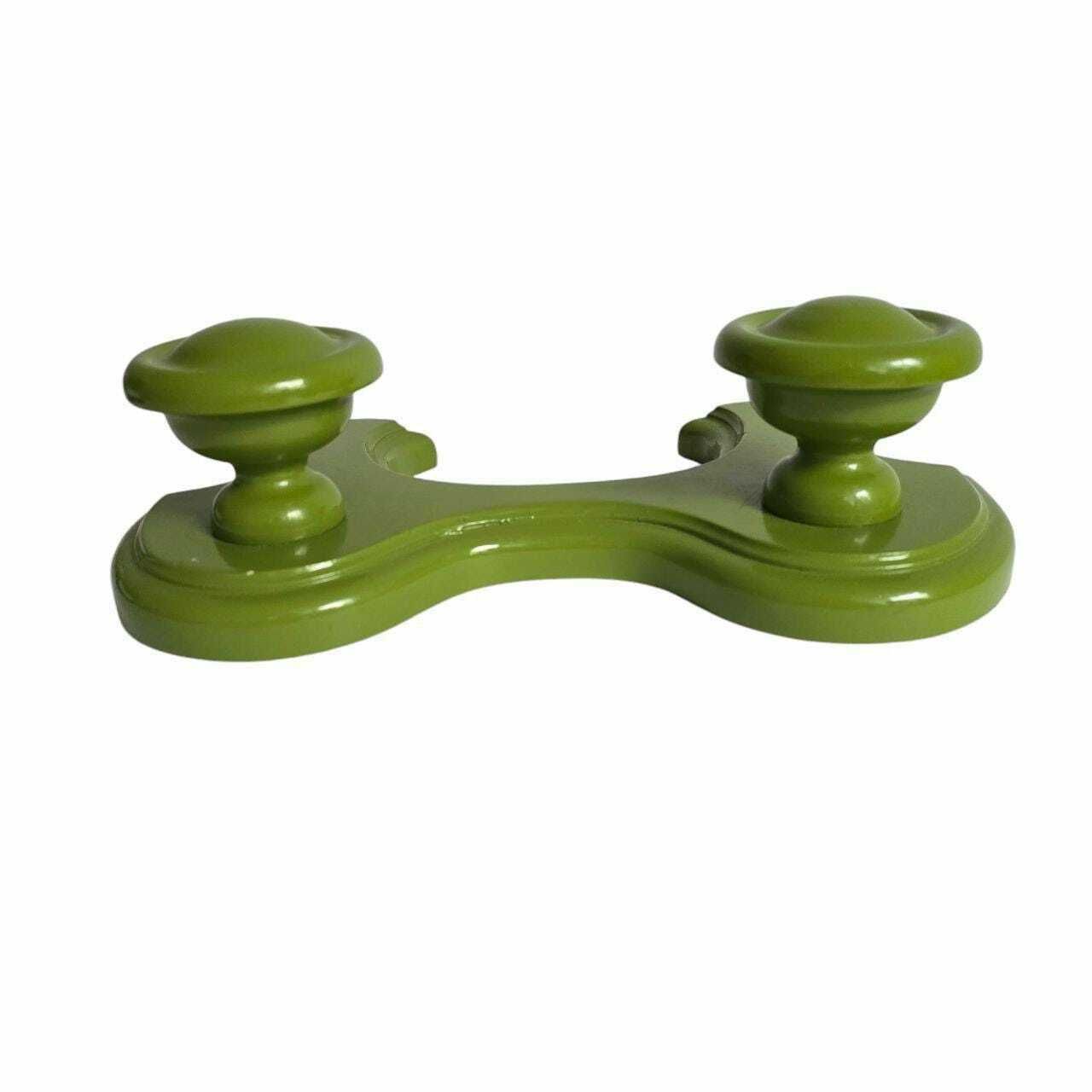Vintage Houten Wandkapstok Met 2 Haken – Italiaans, Handgeschilderd Wandpaneel photo vintage