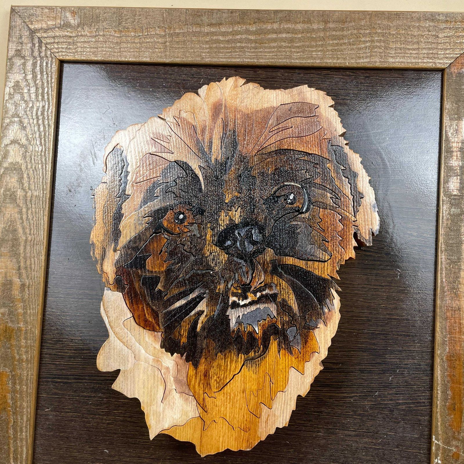 Vintage Wooden 3d Dog Art Block Wall Hanging Handmade Hand Made Picture Vintage Shih Tzu Pooch Wall Art Pet Lover Cottage photo Art