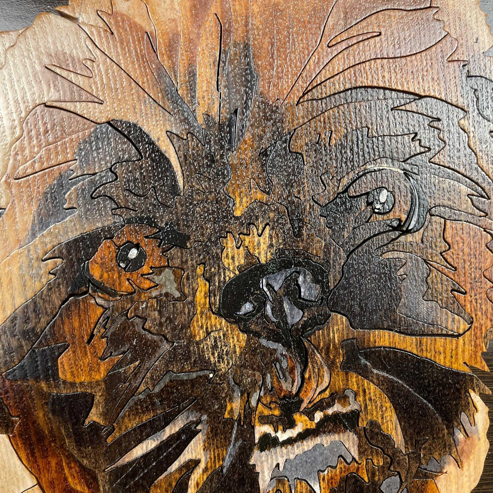 Vintage Wooden 3d Dog Art Block Wall Hanging Handmade Hand Made Picture Vintage Shih Tzu Pooch Wall Art Pet Lover Cottage photo 95.0