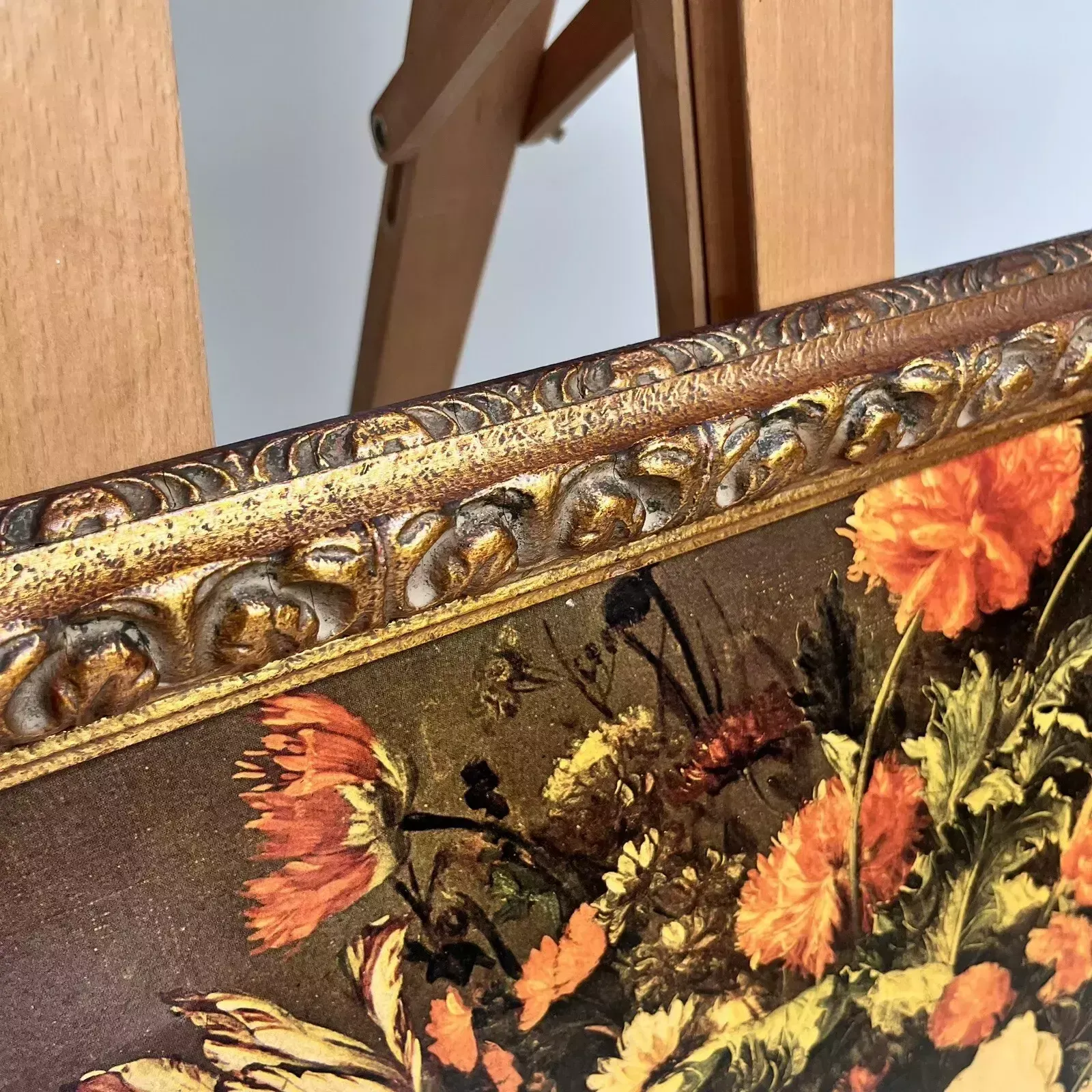photo for sale Fabulous Gilt Wood Frame « Flowers C.1650 Abraham Hendricksz Van Beyeren Print »