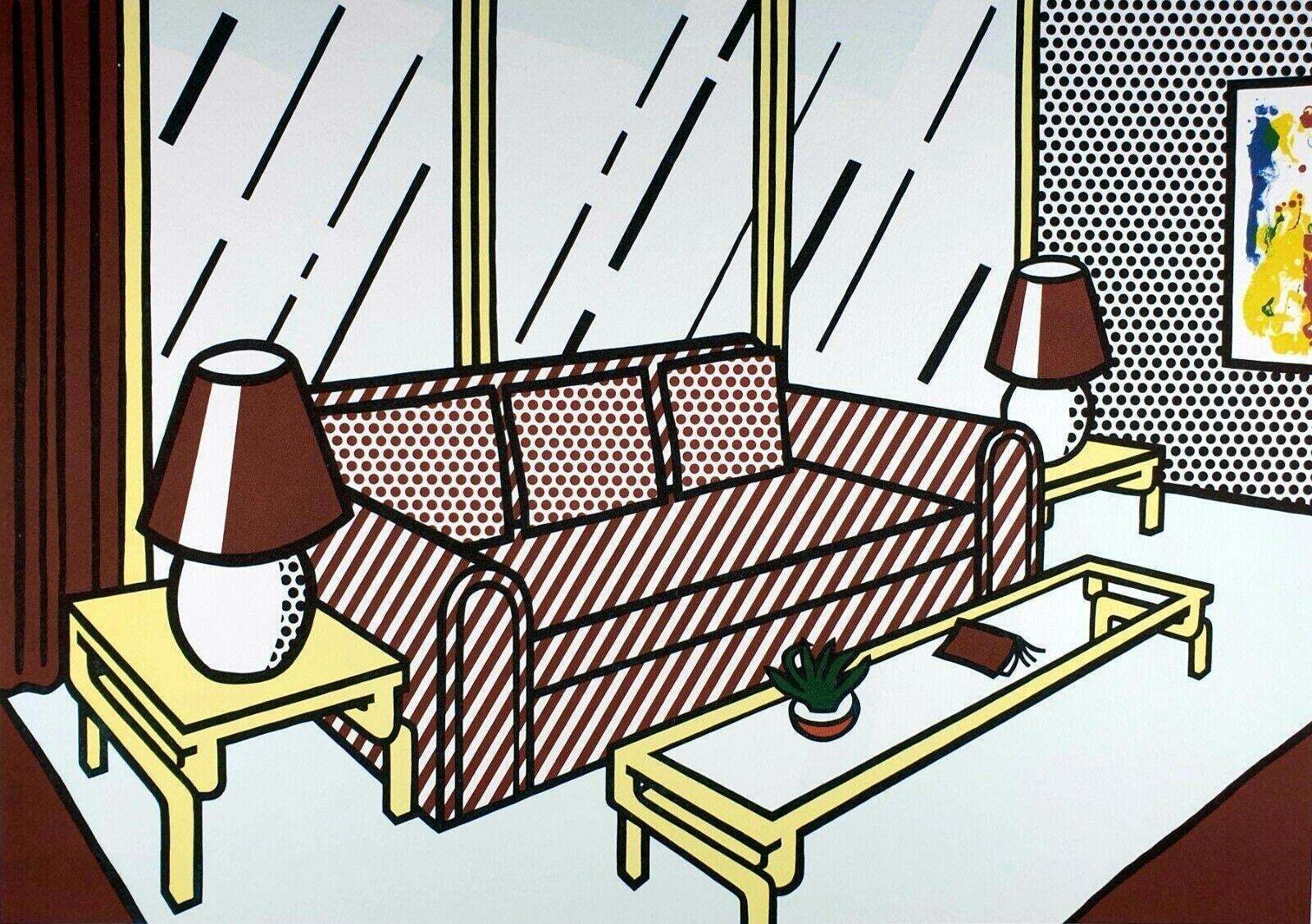 1980s After Roy Lichtenstein "Red Lamps" Limited Edition Lithograph photo furniture