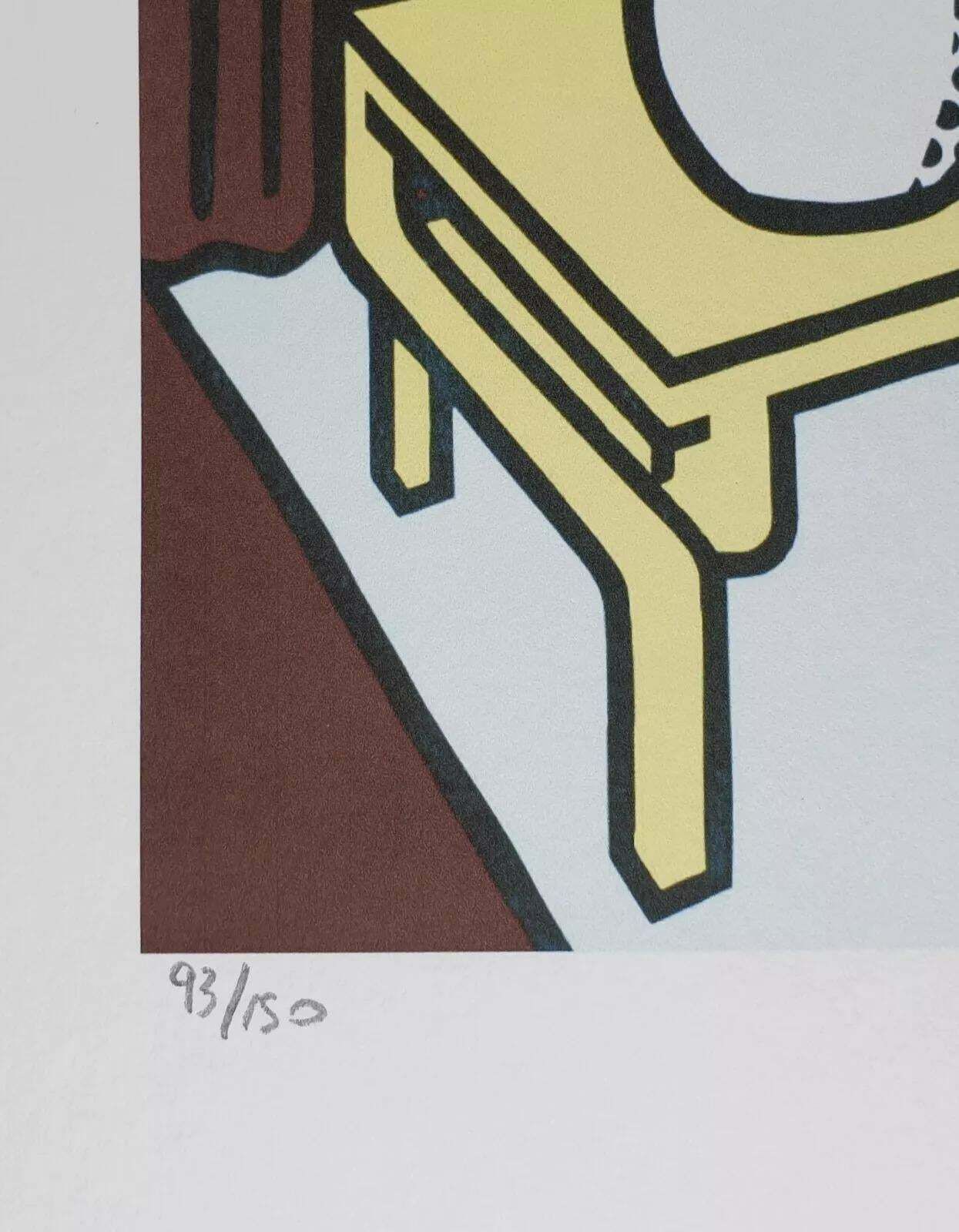 1980s After Roy Lichtenstein "Red Lamps" Limited Edition Lithograph photo Art