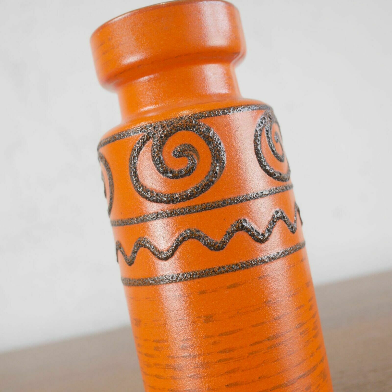 Large Mid Century Fat Lava Orange Vase West Germany Scheurich #102691 photo buy