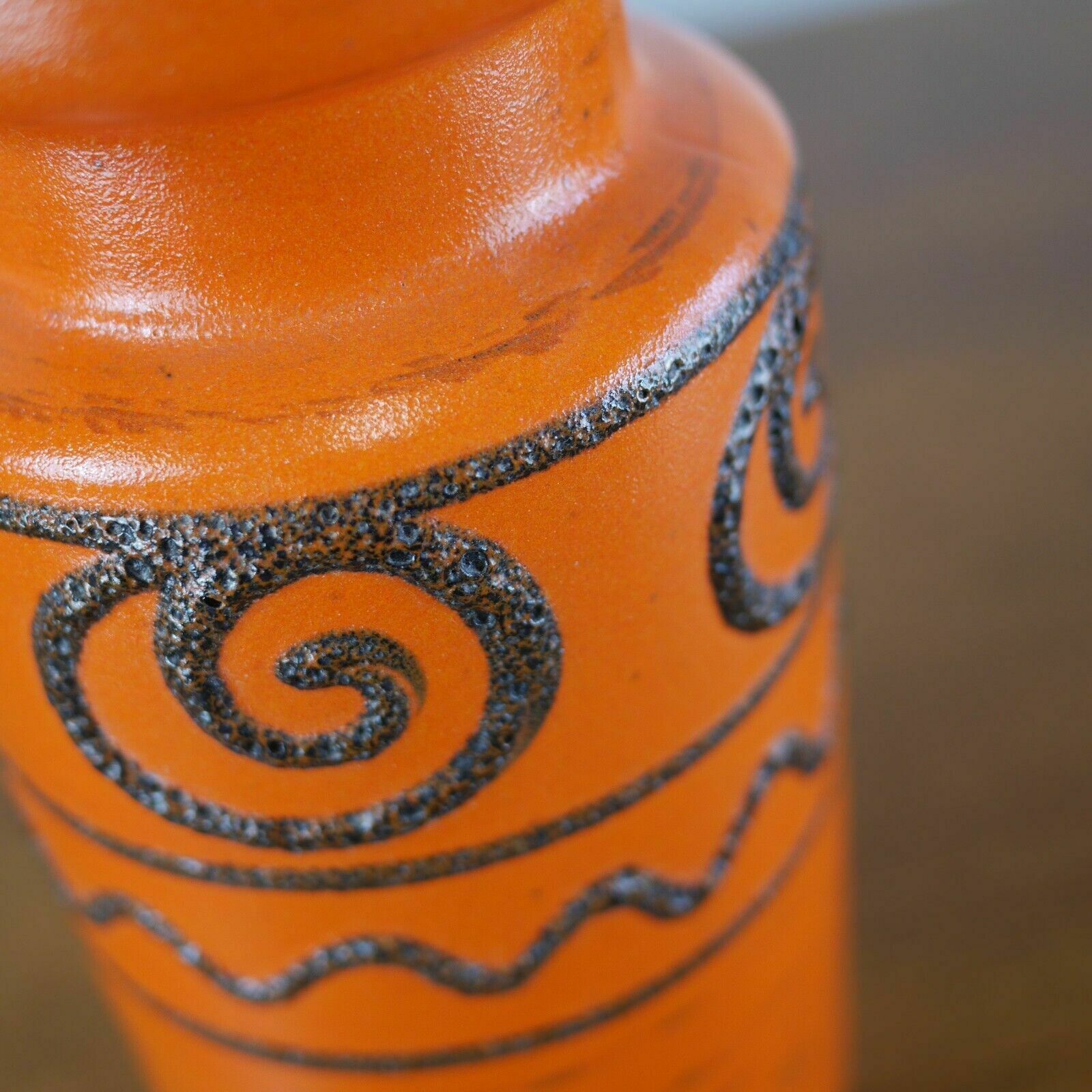 Large Mid Century Fat Lava Orange Vase West Germany Scheurich #102691 photo vintage