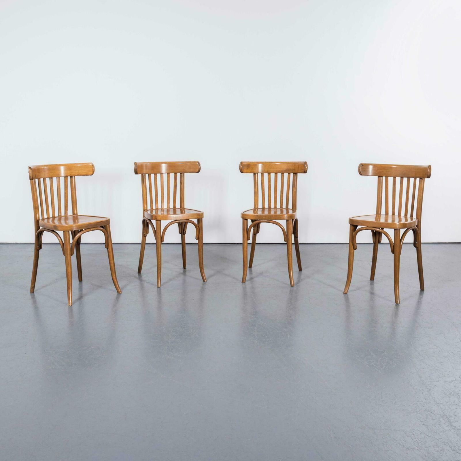 1960’s Bentwood Honey Beech Bentwood Dining Chairs – Set Of Four