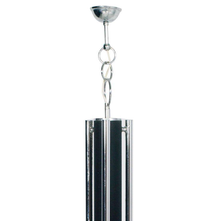 1970s Mazzega Murano Glass Pendant Chandelier, 3 Lights And Chromed Black Steel photo for sale