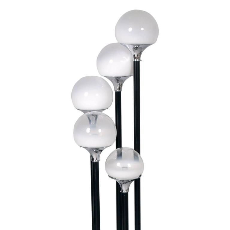 Mid Century Carlo Nason Style Floor Lamp, Glass And Chrome, Mazzega Murano Glass photo furniture