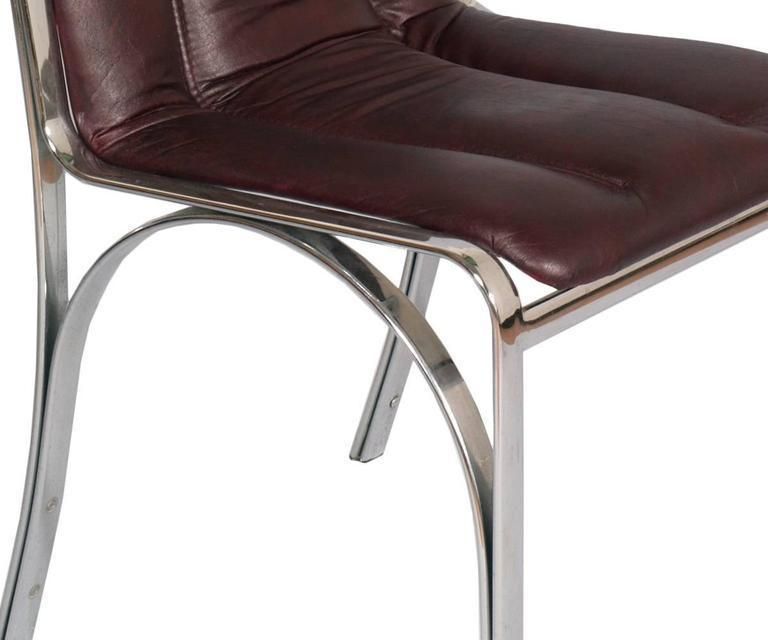 Italian 1970s Chairs Chromed Steel And Soft Leather By Rinaldi Mario Manner photo Furniture