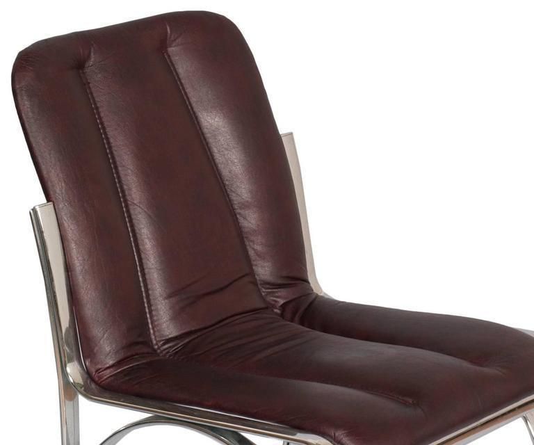 Italian 1970s Chairs Chromed Steel And Soft Leather By Rinaldi Mario Manner photo 3596.0