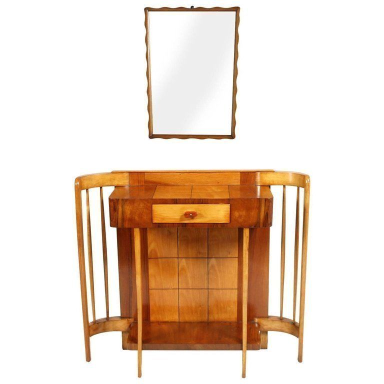 Art Deco Console Mirror, Paolo Buffa Attributable, Restored And Polished To Wax
