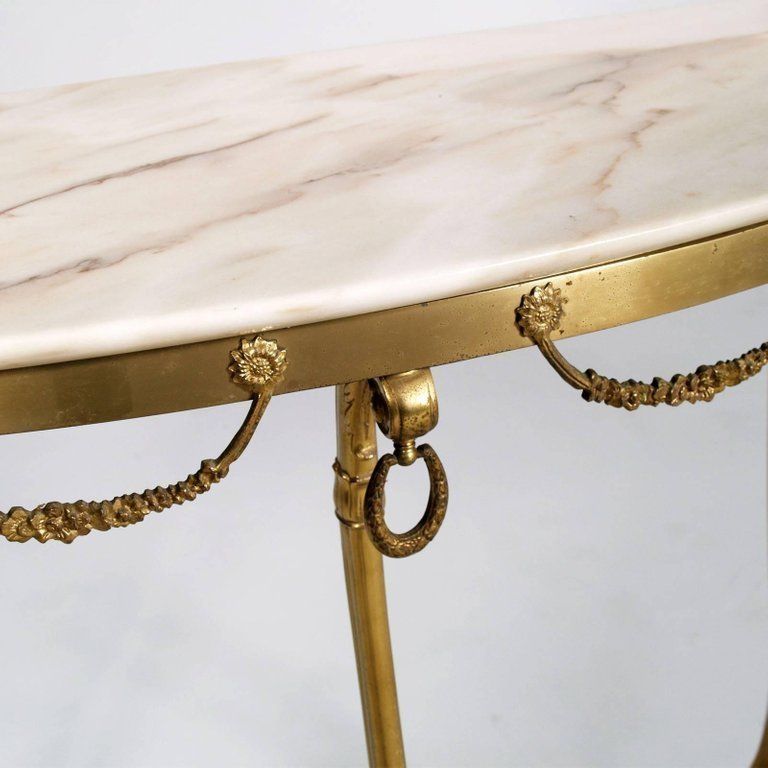 Gilt Bronze Venetian Console Mirrored, Marble Top, Vincenzo Cadorin Attributable photo vinterior